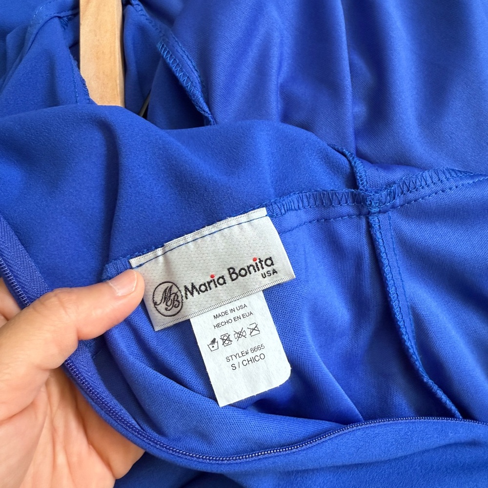 Maria Bonita Maxi Elegant Blue Women's Dress-size S-NWT - Picture 10 of 10
